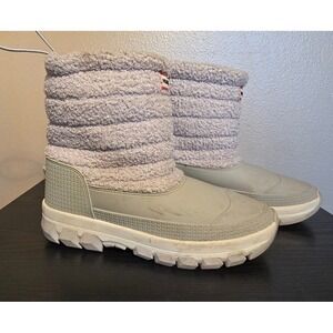 Hunter Sherpa Short Snow Boots women's size 8 in Frosted Grey‎